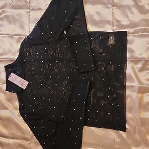 Women's Black Sheer Top with Sparkles - Long Sleeve, New with Tags.